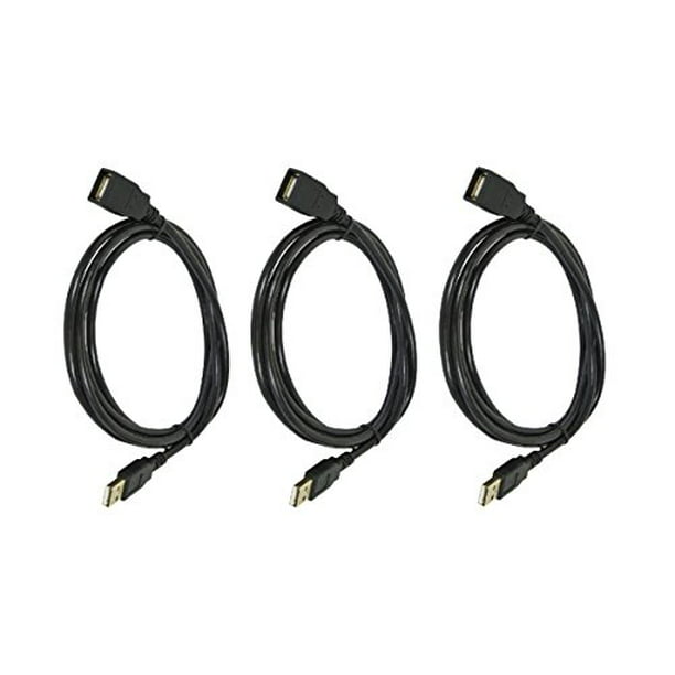 6 Feet Gold Plated C&E 3 Pack USB 2.0 A Male to A Female Extension 28/24 AWG Cable CNE611884 